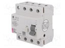 RCD breaker; Inom: 40A; Ires: 30mA; Poles: 4; 400V; Mounting: DIN