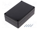 Enclosure: multipurpose; X: 80mm; Y: 120mm; Z: 41mm; ABS; black