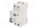 RCBO breaker; Inom: 16A; Ires: 30mA; Poles: 1+N; 230/400VAC; DIN