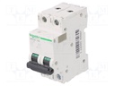 Circuit breaker; 500VDC; Inom: 6A; Poles: 2; DIN; Charact: C; 20kA