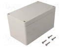 Enclosure: multipurpose; X: 90mm; Y: 160mm; Z: 90mm; 1554; ABS; grey