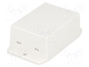 Enclosure: multipurpose; X: 50.4mm; Y: 70mm; Z: 29.5mm; ABS; white