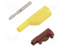 Plug; 4mm banana; 32A; 1kVDC; yellow; insulated; Max.wire diam: 4mm