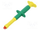 Clip-on probe; crocodile; 16A; 1kVDC; yellow-green; 4mm