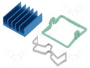 Heatsink: extruded; grilled; blue; L: 19mm; W: 19mm; H: 7.5mm; 22°C/W