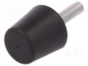 Vibroisolation foot; Ø: 38mm; Shore hardness: 70±5; 1432N; 164N/mm