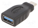 Adapter; OTG,USB 3.0; USB A socket,USB C plug; black