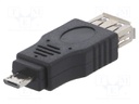 Adapter; OTG,USB 2.0; USB A socket,USB B micro plug