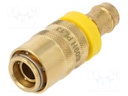 Quick connection coupling; straight; 15bar; Mat: brass; Seal: FPM