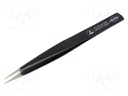 Tweezers; 130mm; Blades: straight; Blade tip shape: sharp; V: ESD