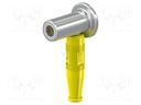 Connector: socket; 6mm banana; yellow; Connection: crimped; 4mm2