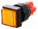 Switch: push-button; Pos: 2; SPDT; 3A/250VAC; 2A/24VDC; orange; IP40