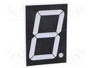 Display: LED; 7-segment; 56mm; amber; 160mcd; cathode; No.char: 1