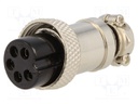 Plug; microphone; female; PIN: 5; for cable; straight