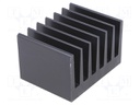 Heatsink: extruded; grilled; black; L: 50mm; W: 66mm; H: 40mm; 2.5K/W