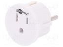 Adapter; Out: JAPAN,USA; Plug: with earthing; Colour: white