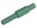 Socket; 4mm banana; 24A; 1kVDC; green; screw