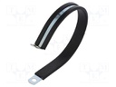 Fixing clamp; ØBundle : 74mm; W: 13mm; steel; Cover material: EPDM