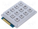 Keypad: metal; No.of butt: 12; LED; metal; 200mΩ; 1.2N; 20mA; W: 51mm