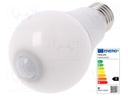 LED lamp; warm white; E27; 230VAC; 806lm; 8W; 280°; 2700K; CRImin: 80