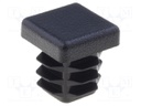 Plugs; for profiles; Body: black; H: 15.5mm; Mat: LDPE; L: 15mm