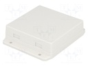 Enclosure: multipurpose; X: 80.6mm; Y: 80mm; Z: 23.5mm; ABS; white