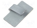 Self-adhesive cable holder; metal; grey