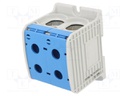 Splice terminal: rail; STB; 300mm2; ways: 1; terminals: 4; blue; TS35