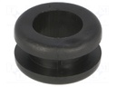 Grommet; Ømount.hole: 12mm; Øhole: 10mm; PVC; black; -30÷60°C