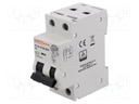 RCBO breaker; Inom: 6A; Ires: 30mA; Poles: 1+N; 230VAC; IP20; 1÷16mm2