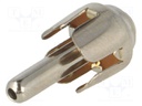 Plug; RCA; male; for overmolding; straight; soldering; brass