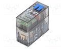 Relay: electromagnetic; DPDT; Ucoil: 12VDC; 8A/250VAC; 8A/30VDC; 8A