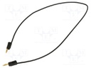 Test lead; 60VDC; 30VAC; 10A; banana plug 2mm,both sides; black