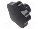 Knob; Dia: 100mm; M16; 22mm; H: 60mm; duroplast (PF); black gloss