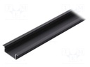 Profiles for LED modules; recessed; black; L: 1m; aluminium