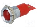 Indicator: LED; recessed; 24÷28VDC; 24÷28VAC; Cutout: Ø22.2mm; IP67