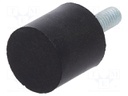 Vibroisolation foot; Ø: 20mm; H: 20mm; Shore hardness: 55±5; 302N