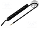 Wire: coiled; 5x0,15mm2; unshielded; PUR; black; 300V; 100mm; 400mm