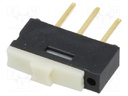 Switch: slide; Pos: 2; SPDT; 0.5A/12VDC; ON-ON; Mounting: THT