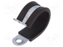 Fixing clamp; ØBundle : 23mm; W: 15mm; steel; Cover material: EPDM