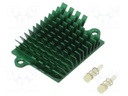 Heatsink: extruded; grilled; green; L: 41mm; W: 45mm; H: 10mm; 5°C/W