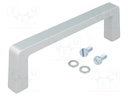 Handle; Mat: aluminium; grey; H: 40mm; L: 134mm; W: 12.2mm