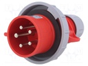 Connector: AC supply 3-phase; plug; male; 32A; 400VAC; IEC 60309