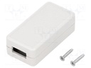 Enclosure: for USB; X: 25mm; Y: 50mm; Z: 15.5mm; ABS; grey