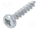 Screw; SPAX®; 4,5x25; Head: cheese head; Pozidriv; steel; zinc