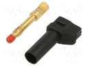 Plug; 4mm banana; 32A; black; gold-plated; Insulation: polyamide