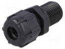 Cable gland; with long thread; PG7; IP68; Mat: polyamide; black