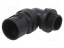 90° angled connector; ØBraid : 12mm; polyamide; -40÷110°C; IP65