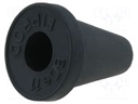 Grommet; Ømount.hole: 16.5mm; rubber; black; Panel thick: max.2mm