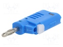 Plug; 4mm banana; 36A; 30VAC; 60VDC; blue; non-insulated; 57.2mm